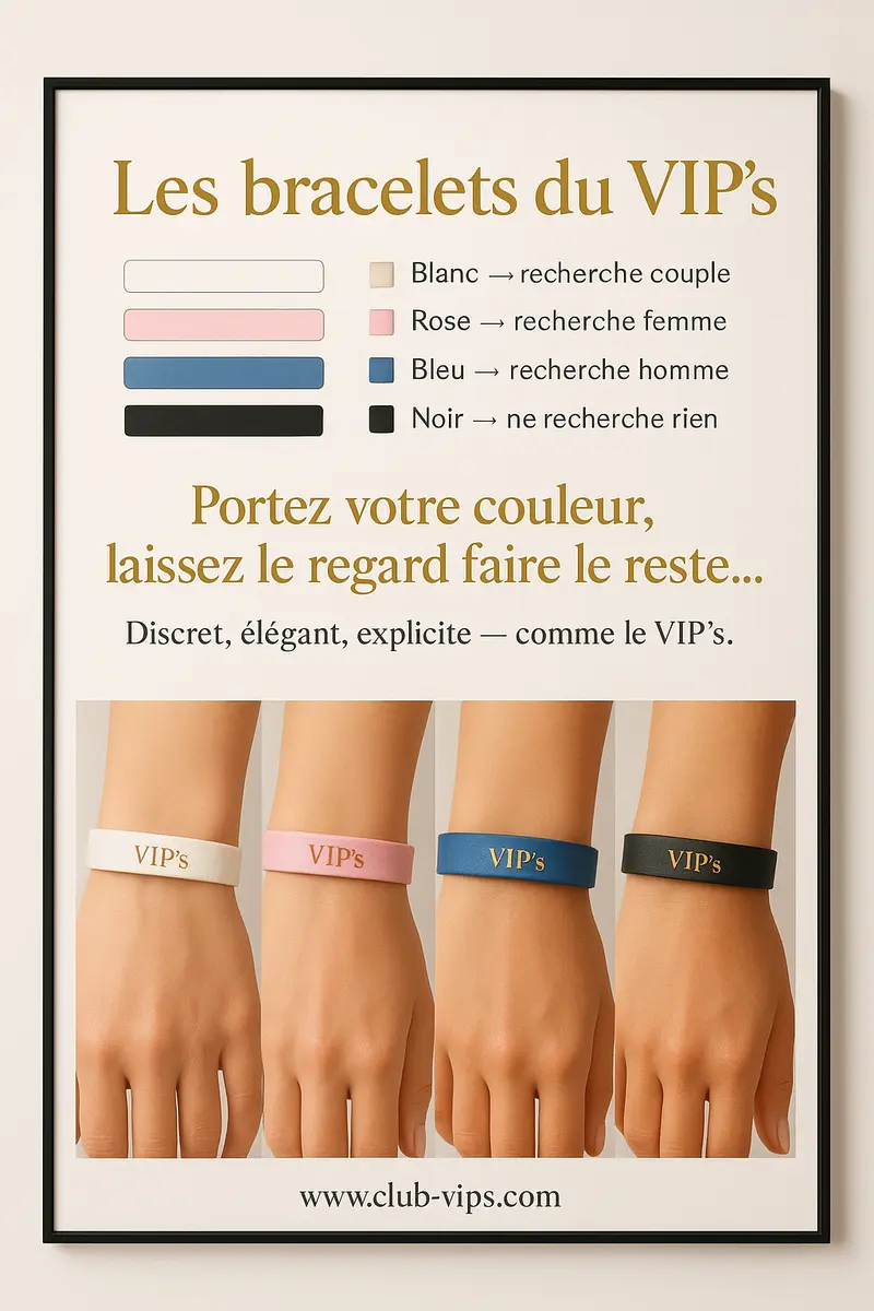 Les bracelets de couleurs proposés au VIP’S
